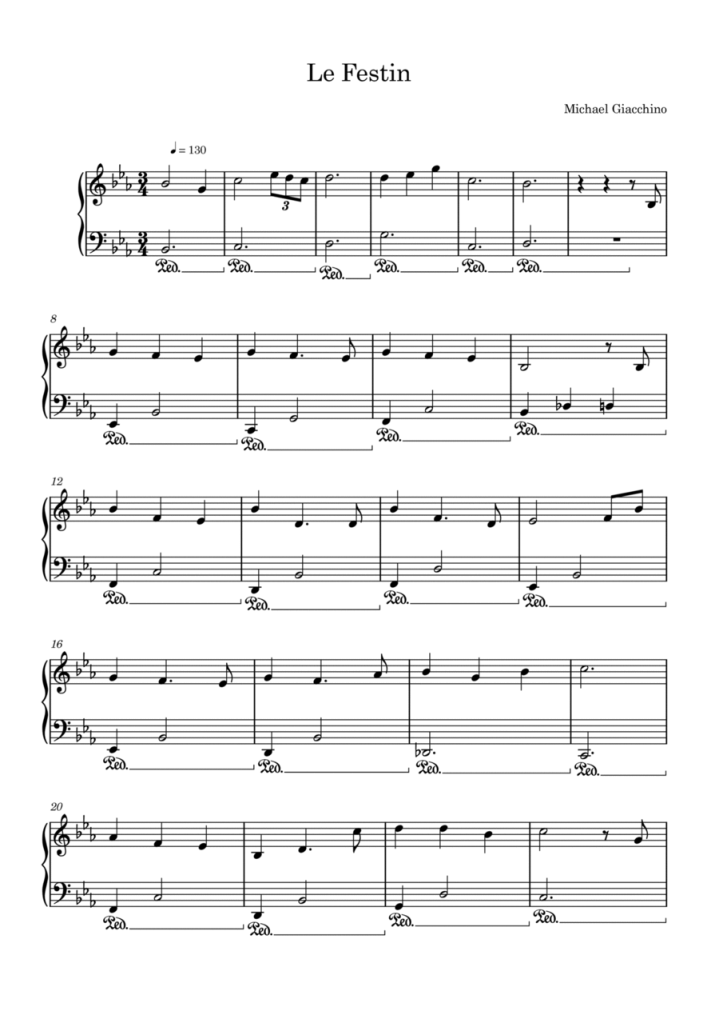 Partition piano Le Festin Chartres